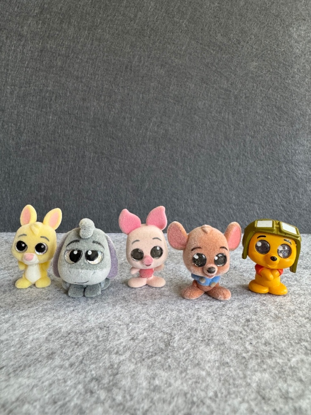 Disney Doorables - Winnie the Pooh, Flocked Rue, Rabbit, Piglet and Eeyore